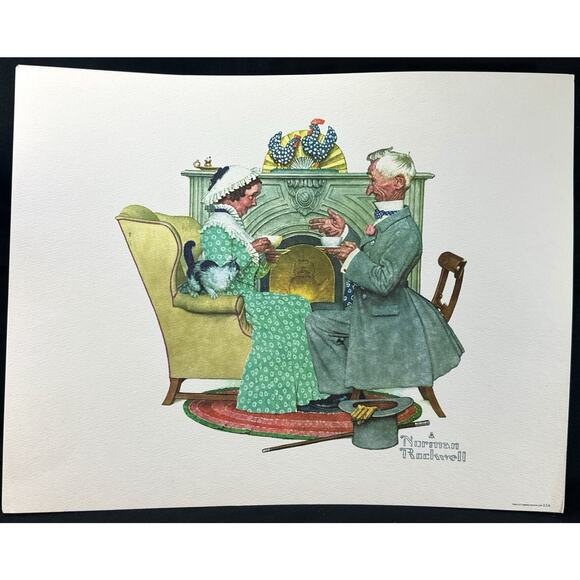 Lot of 4 Vintage Norman Rockwell Art Prints Americana Unframed 13x10 - Picture 5 of 5